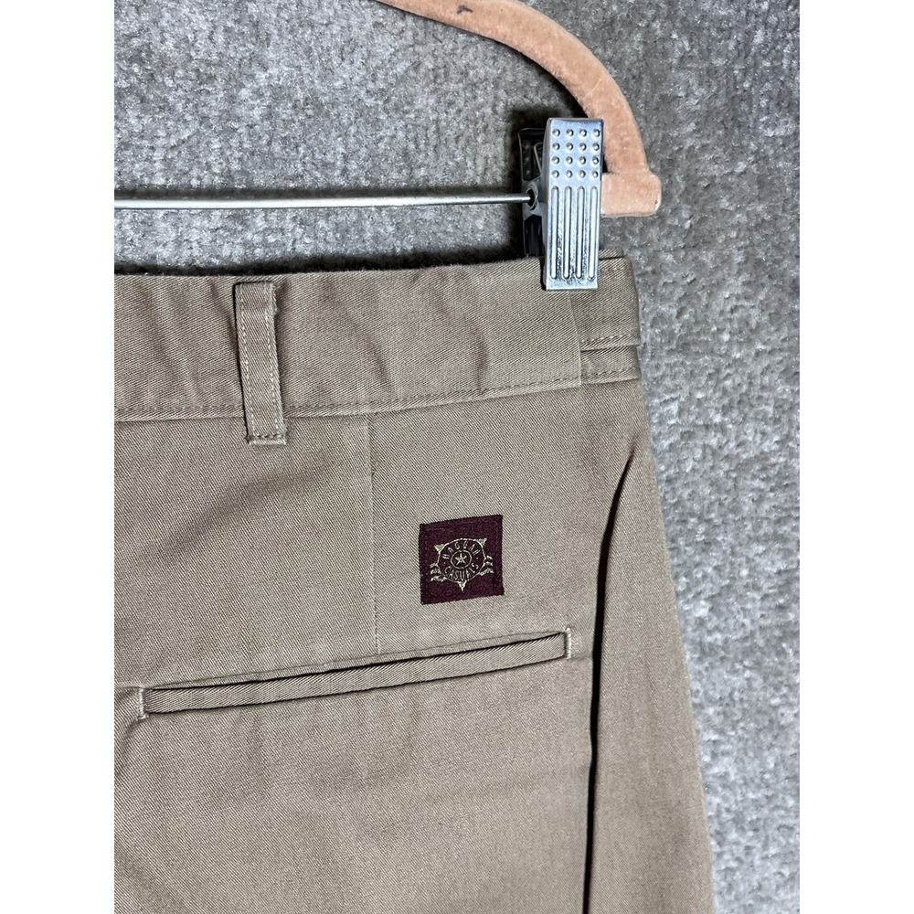 Vintage Haggar Casuals Pleated Chino Pants Men Sz 34x32 Brown Cotton Pockets USA - Picture 6 of 10